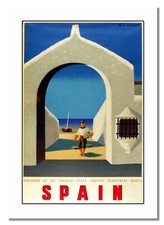 Listing image for Air France Spain Inspired By Vintage Airline Advert Aviation Travel Sea Poster