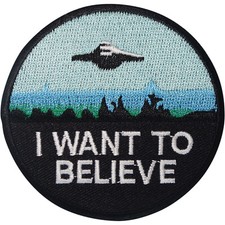 Listing image for Flying Saucer Patch Iron Sew On Clothes Alien NASA Space UFO Embroidered Badge