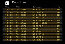 Listing image for Airport Departures Reproduction Board, Metal Stag Or Hen Gift Fun Sign