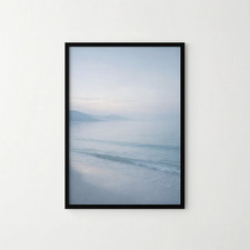 Listing image for A4 Borderless Coastal Wall Art Print Serene Shoreline with Pastel Sky and Sea