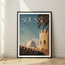 Listing image for Sousse Tunisia Travel Poster Modern Style Wall Art Home Decor Gift