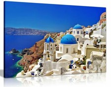 Listing image for Santorini Greek Islands Canvas Wall Art Picture Print