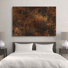 Listing image for Industrial Abstract Canvas Wall Art - Large Metallic Copper and Black Distressed