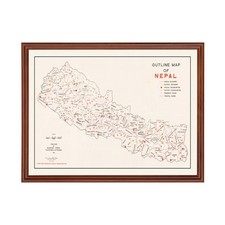 Listing image for Old Map of Nepal 1969 - Vintage Nepal Art Wall Decor