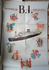 Listing image for Original 1950s India Travel Poster Kay Stewart British India Ocean Liner Art 195