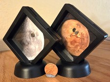 Listing image for Mars & Moon Rock Set, Martian and Lunar Meteorite Displays w/ Authenticity Cards