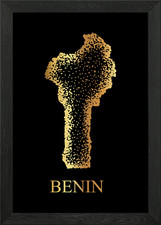 Listing image for Benin Map Framed Wall Art Poster Canvas Print Picture