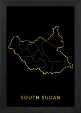 Listing image for South Sudan Map Framed Wall Art Poster Canvas Print Picture