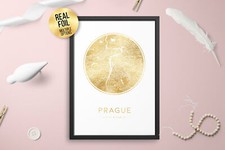 Listing image for Personalised Custom PRAGUE Czech Republic FOIL CITY Map Poster Art