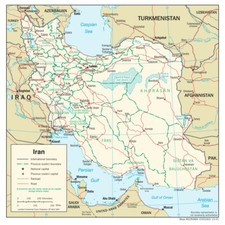 Listing image for Iran Road Highway Transportation Transport Map Country Nation Print