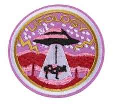 Listing image for UFOLOGY Spaceship UFO Alien Cow Cattle Livestock Abduction Beam Flying Patch
