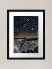 Listing image for Vintage Painting Meteor Shower Fram Framed Wall Art Poster Canvas Print Picture
