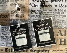 Listing image for Set Of 2 “UFO CENTRAL COMMAND/ Ufologist-Investigator” Cosplay/Prop Badges
