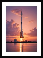 Listing image for Epic Rocket Launch Framed Wall Art Poster Canvas Print Picture