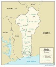 Listing image for Benin Political Administrative Province Map Country Nation Poster Print