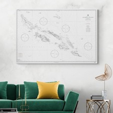 Listing image for 1944 Map of Solomon Islands – WWII Pacific Theater Routes & Naval Battles Print