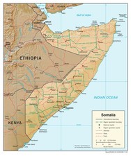 Listing image for Somalia Physical Geography Geographic Physiographic Map Country Nation Print