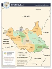 Listing image for South Sudan Political Administrative Province Map Country Nation Poster Print